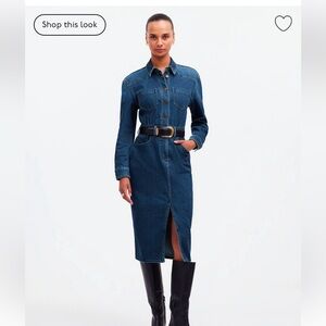 Madewell Denim Western Midi Shirtdress in Laselle Wash, size 8
